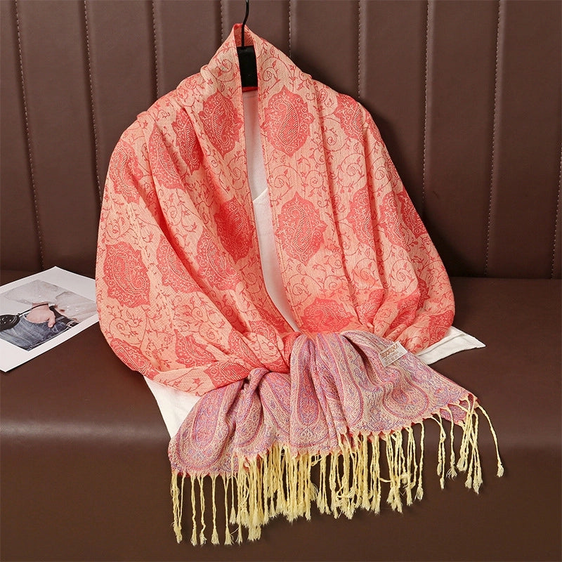 Women's Elegant Basic Solid Color Polyester Shawl