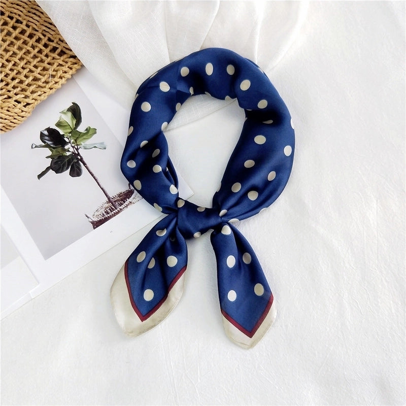 Women's Minimalist Printing Satin Silk Scarf