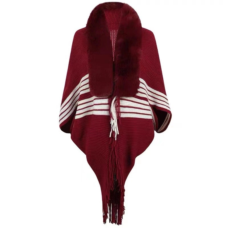Women's Streetwear Stripe Polyester Tassel Shawl