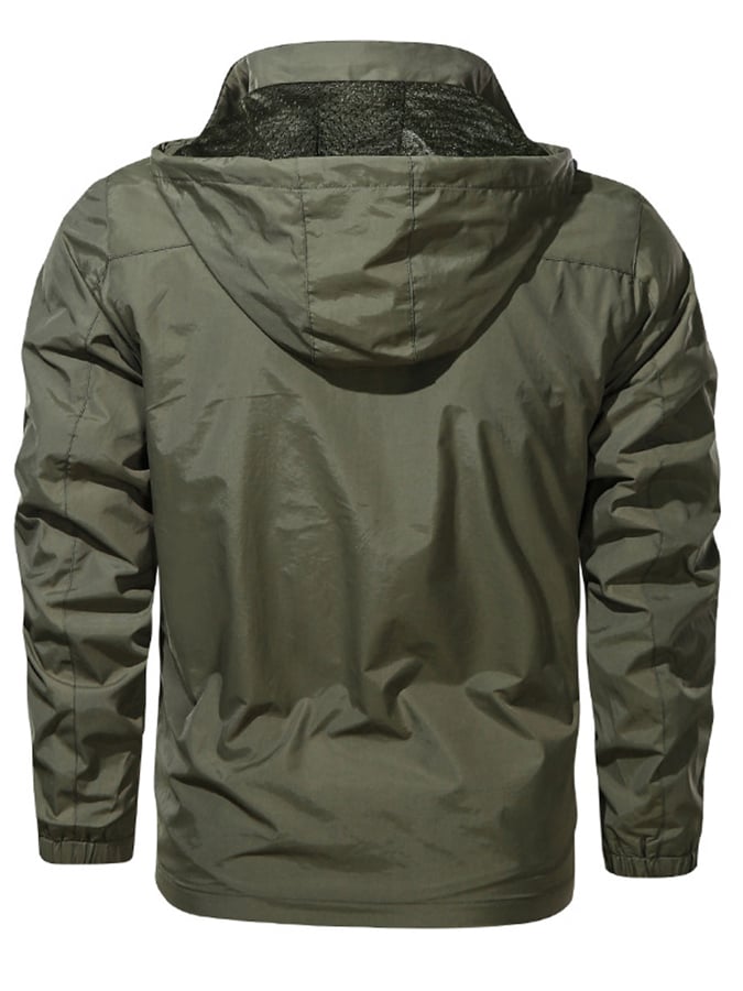 Men's Windproof Waterproof Outdoor Hooded Punching Jacket