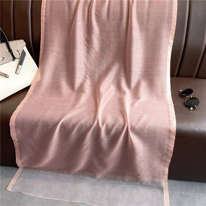 Women's Elegant Solid Color Polyester Scarf