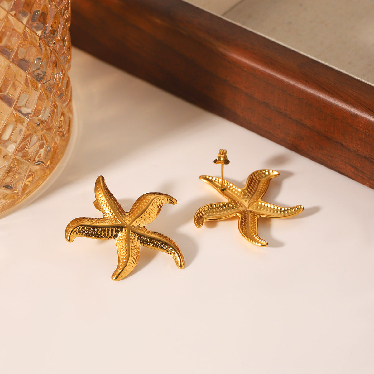 Ocean Style Stainless Steel Starfish Earrings For Women Fashion All-Match Star-Shaped Titanium Steel Earrings