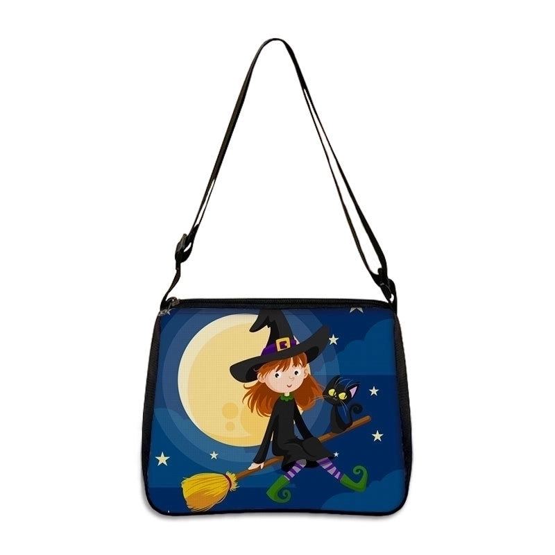 Women's Small All Seasons Polyester Cartoon Cat Vintage Style Square Zipper Underarm Bag