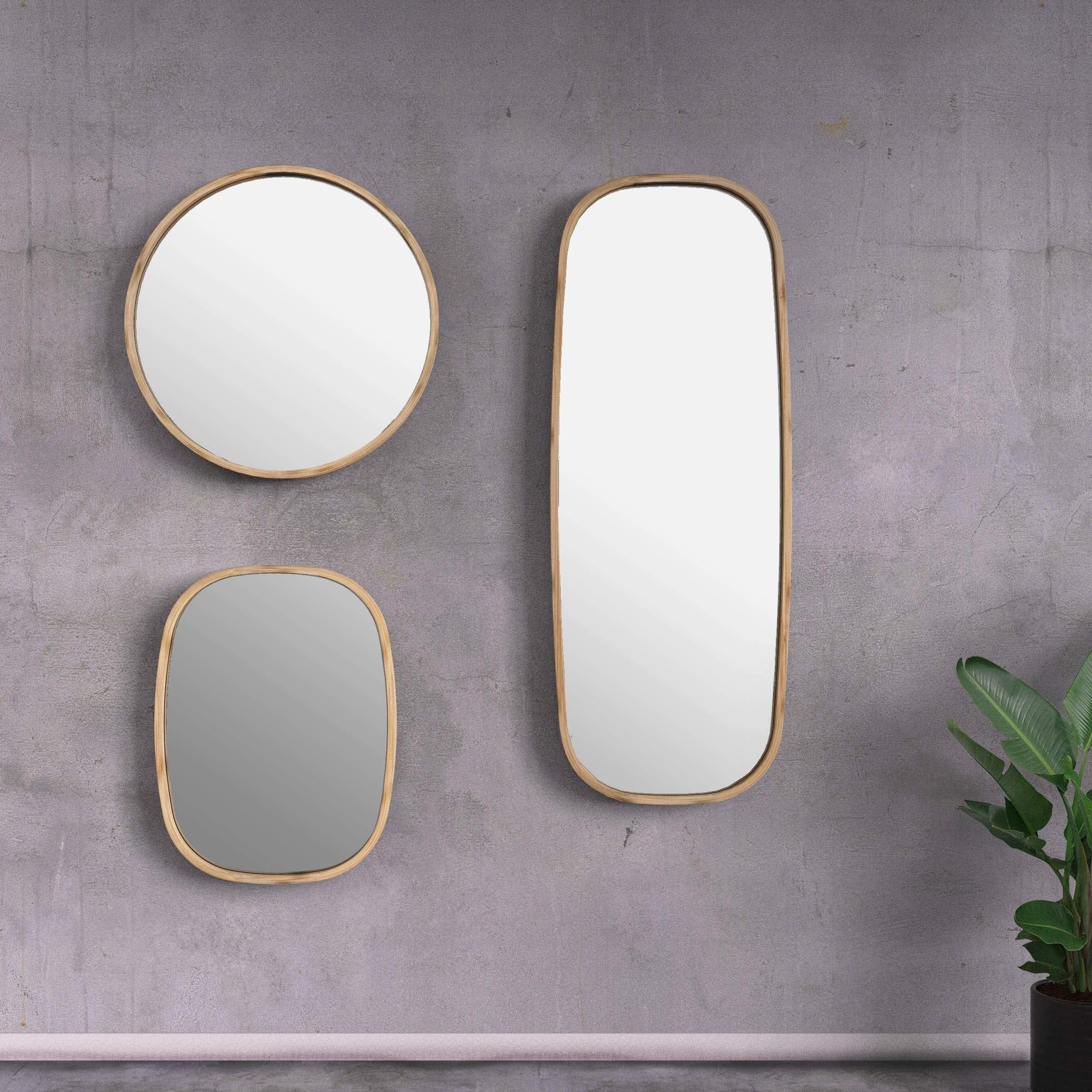 Mira Squircle Wall Mirror: Small Japandi Style Minimal Wall Mirror [45cm/18in(W) x 60cm/24in(H)]