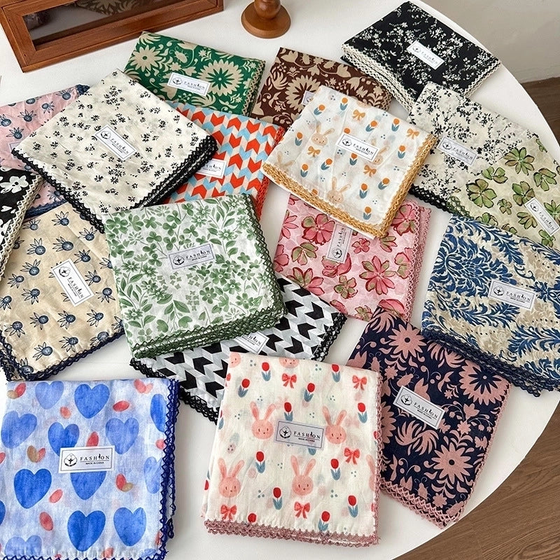 Women's Elegant Sweet Printing Cotton And Linen Silk Scarf