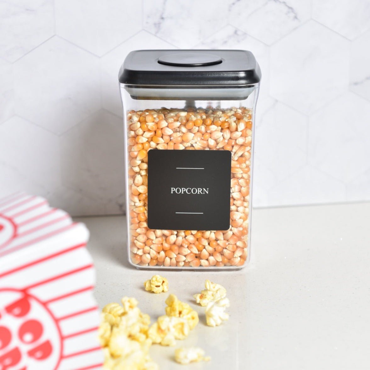 Push Top Pantry Container 900ml - Black Lid