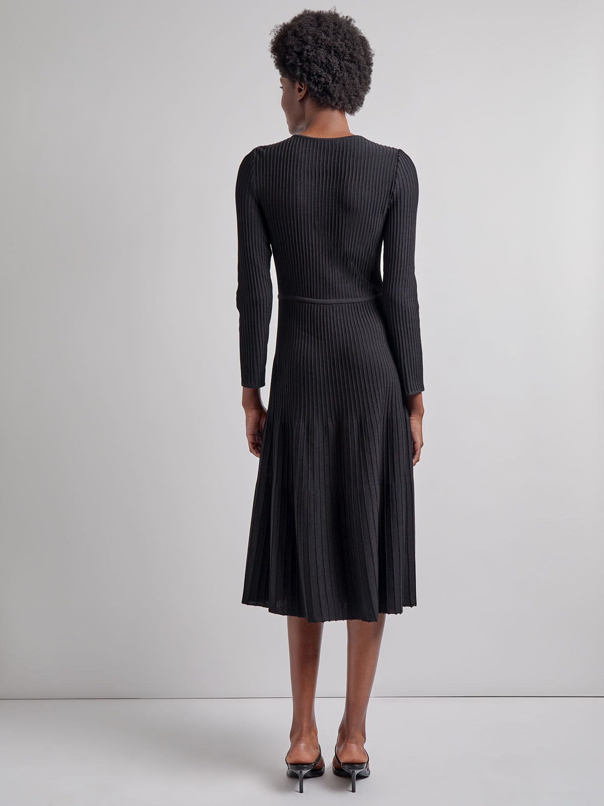 Fit & Flare Ribbed Soft Knit Midi Dress - Modern Fit