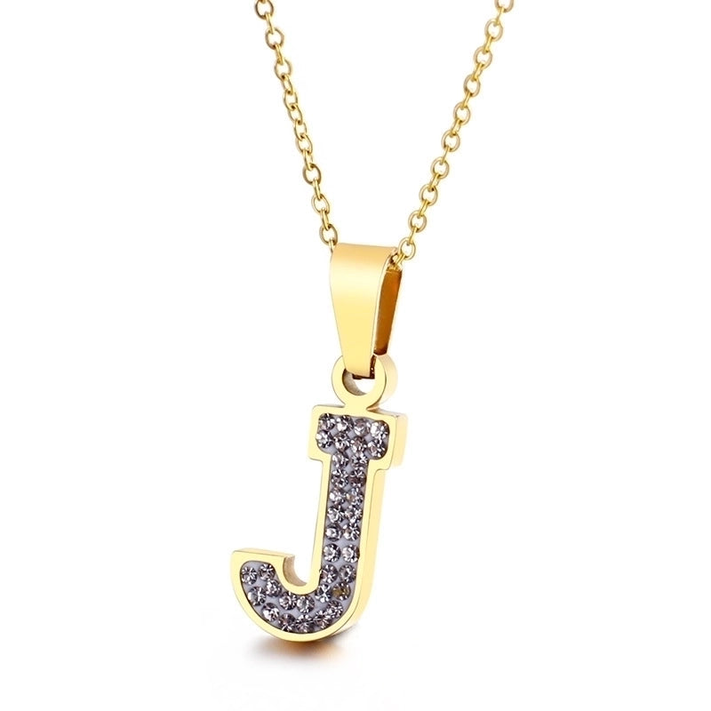 Titanium Steel 18K Gold Plated Fashion Plating Letter Necklace