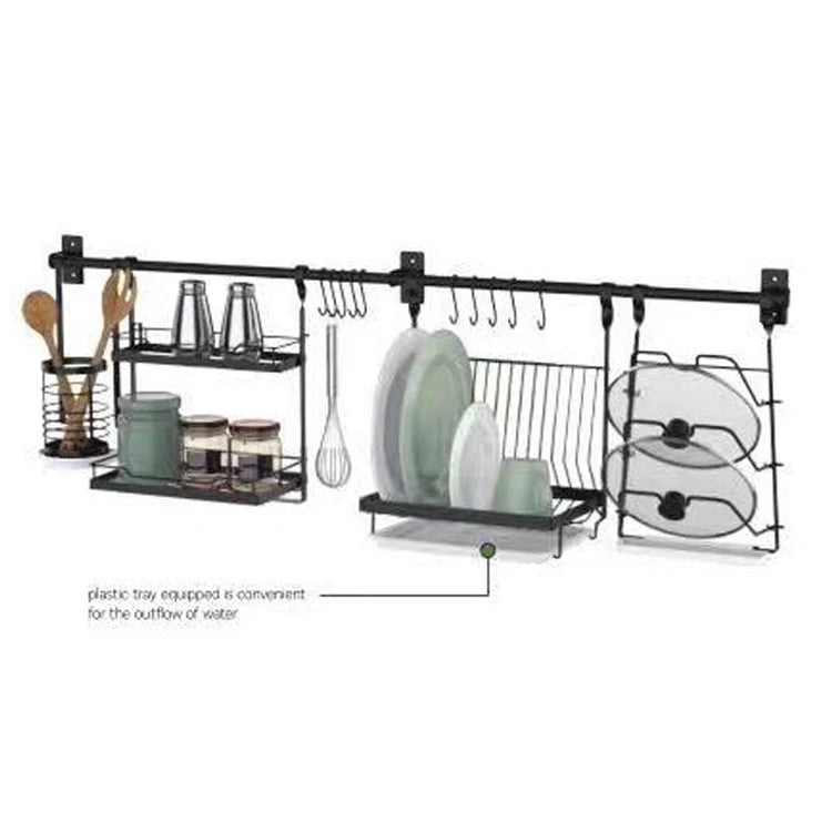 LUXORMOVE KITCHEN DISHES RACK - WALL MOUNTED KITCHEN STORAGE RACK SET