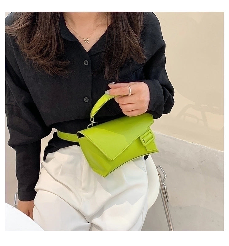 Women's Pu Leather Solid Color Classic Style Magnetic Buckle Shoulder Bag