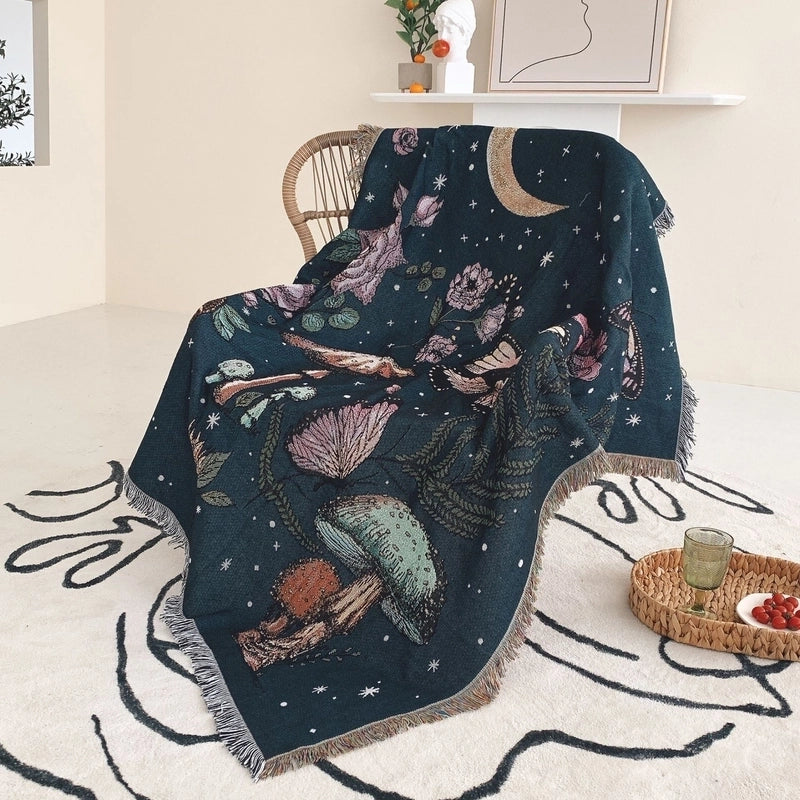 Fashion Flower Butterfly Cotton Blanket