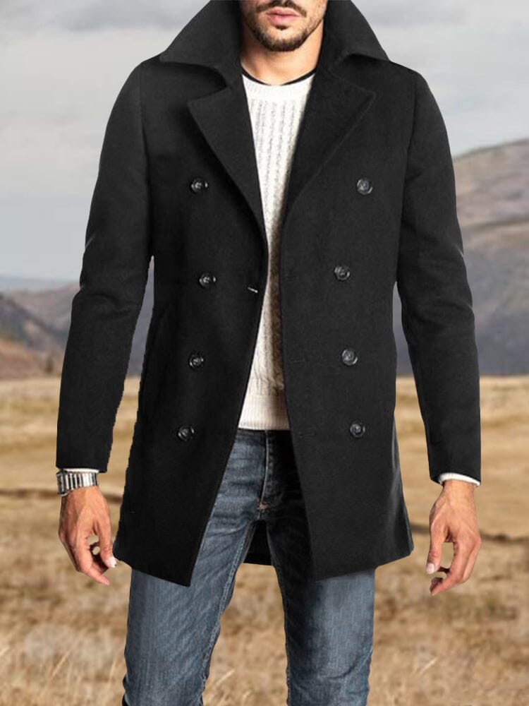 Stylish Double-Breasted Tweed Coat