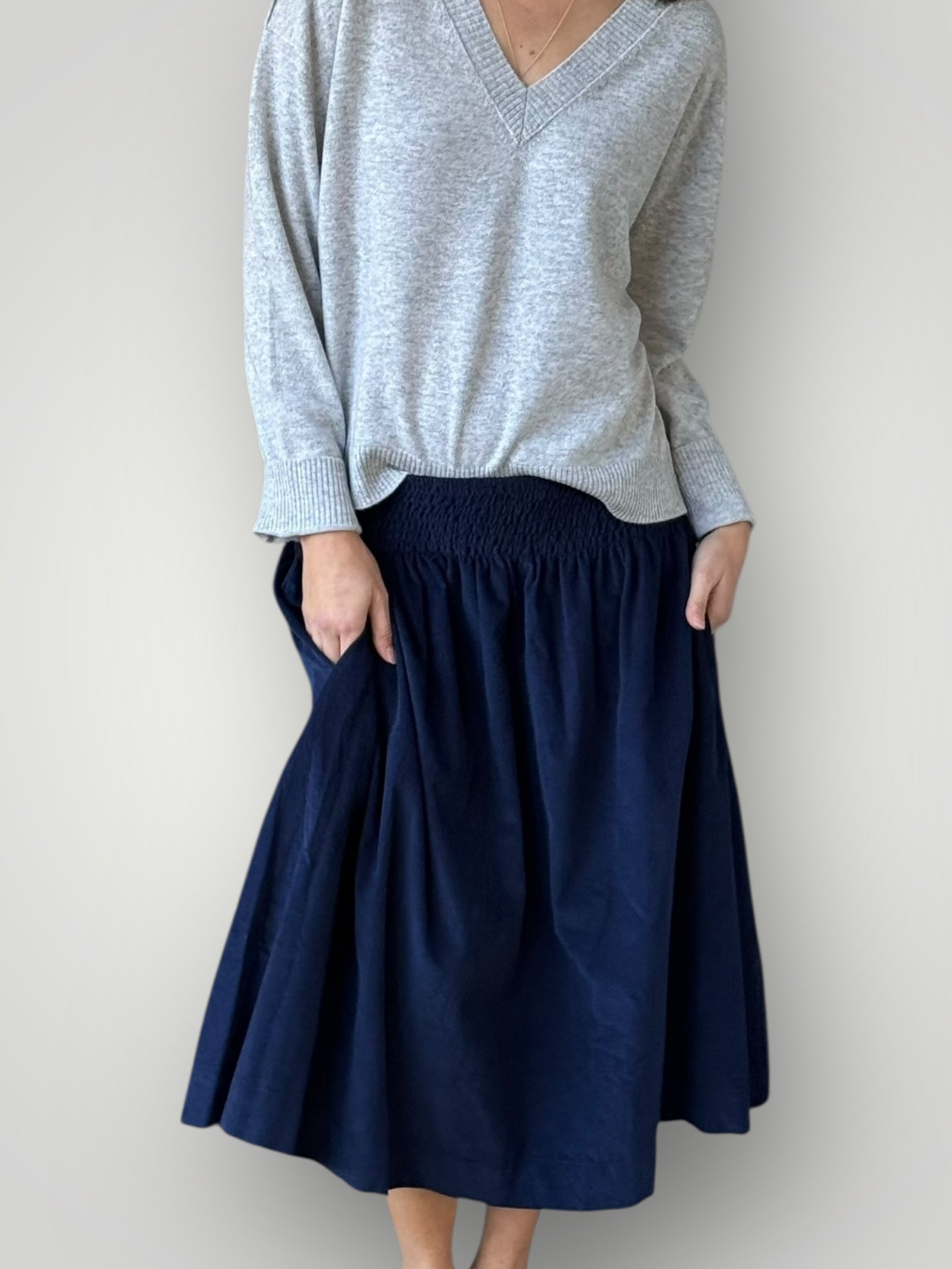 lola skirt - indigo navy  cord
