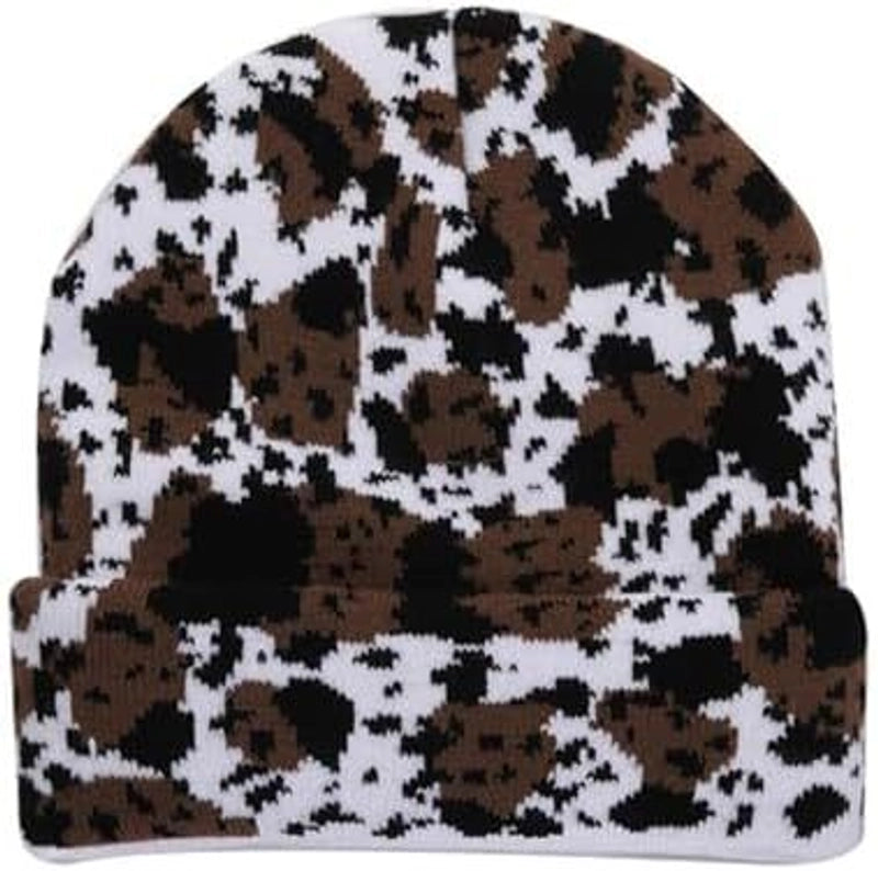 Autumn And Winter New Fashion Cow Pattern Jacquard Knitted Wool Hat Couple Versatile Cold Hat