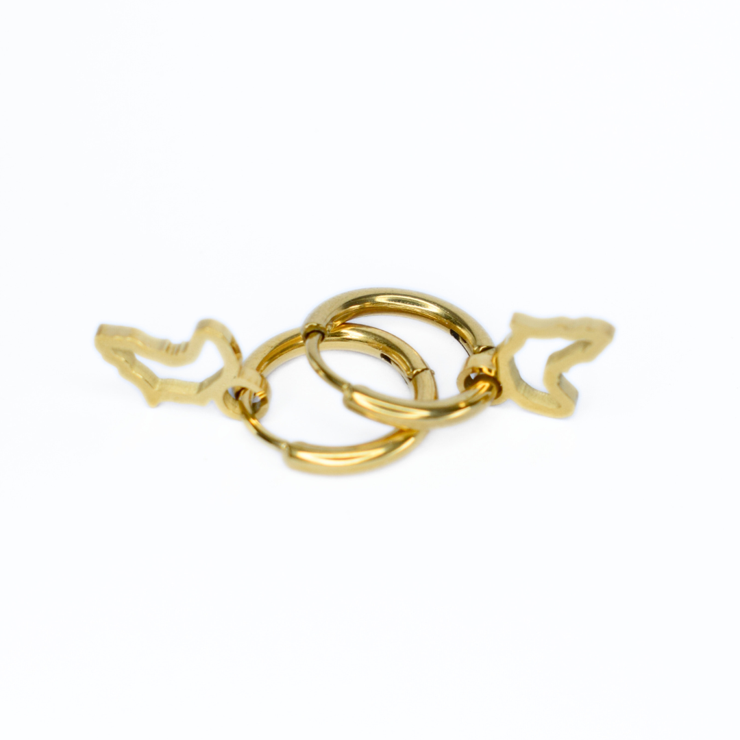 Africa charm hoop - Gold