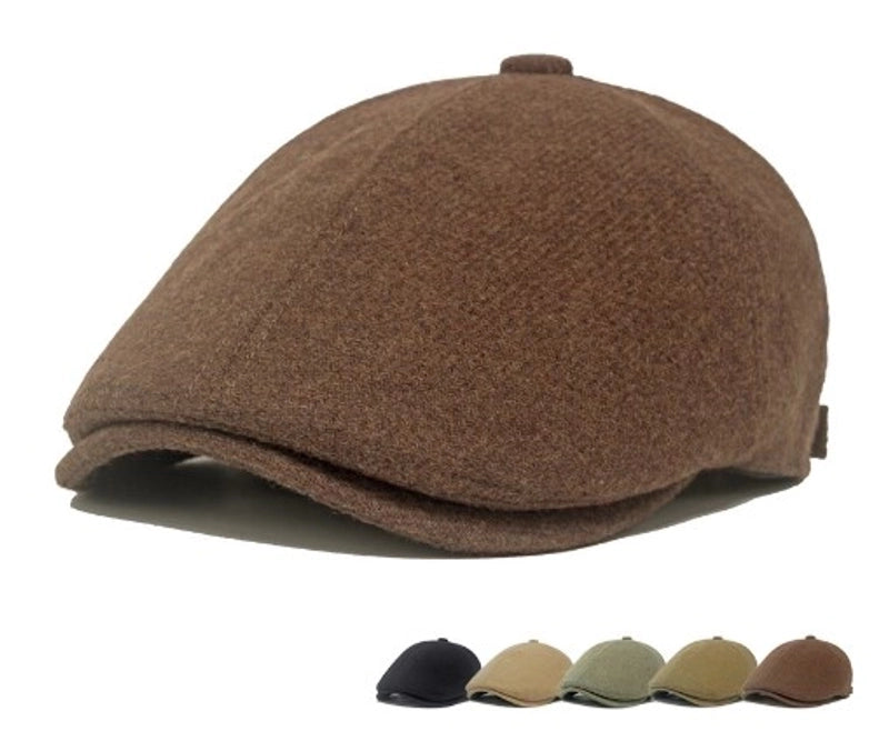 Unisex Retro British Style Solid Color Curved Eaves Beret Hat