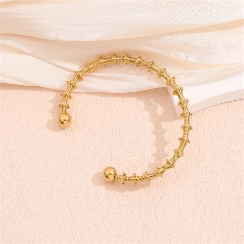 Minimalist Solid Color 201 Stainless Steel 18K Gold Plated Bracelets In Bulk