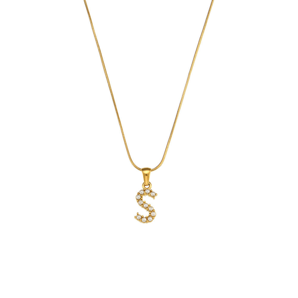 Fashion Letter Number Text Stainless Steel 18K Gold Plated Necklaces