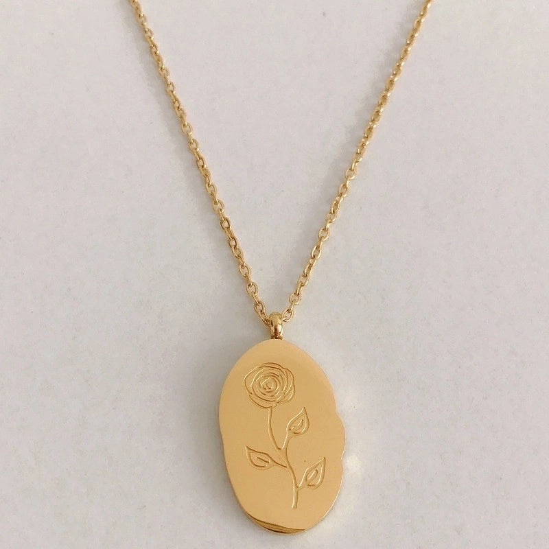 201 Stainless Steel 304 Stainless Steel Minimalist Plating Flower Pendant Necklace