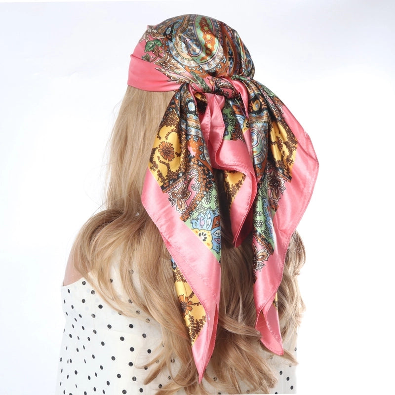 Women's Lady Modern Style Printing Polyester Printing Silk Scarf