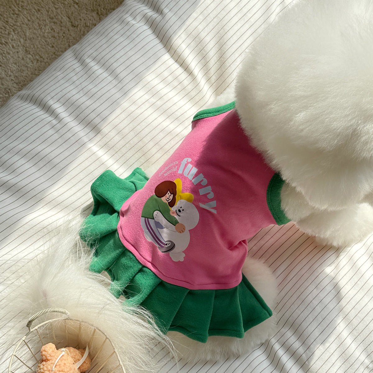Cartoon Printed Color Block Dog Cat Vest/Dress