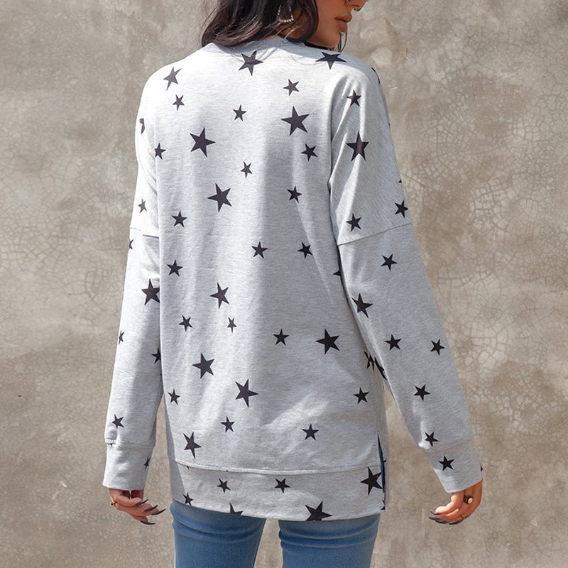 Oversized Long Sleeve Star T-Shirt