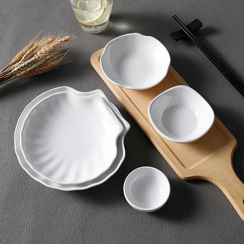 White Melamine Round Flavor Dish Vinegar Dish Catering Hot Pot Shop Commercial Imitation Porcelain Three-compartment Dip Dish Seasoning Dish