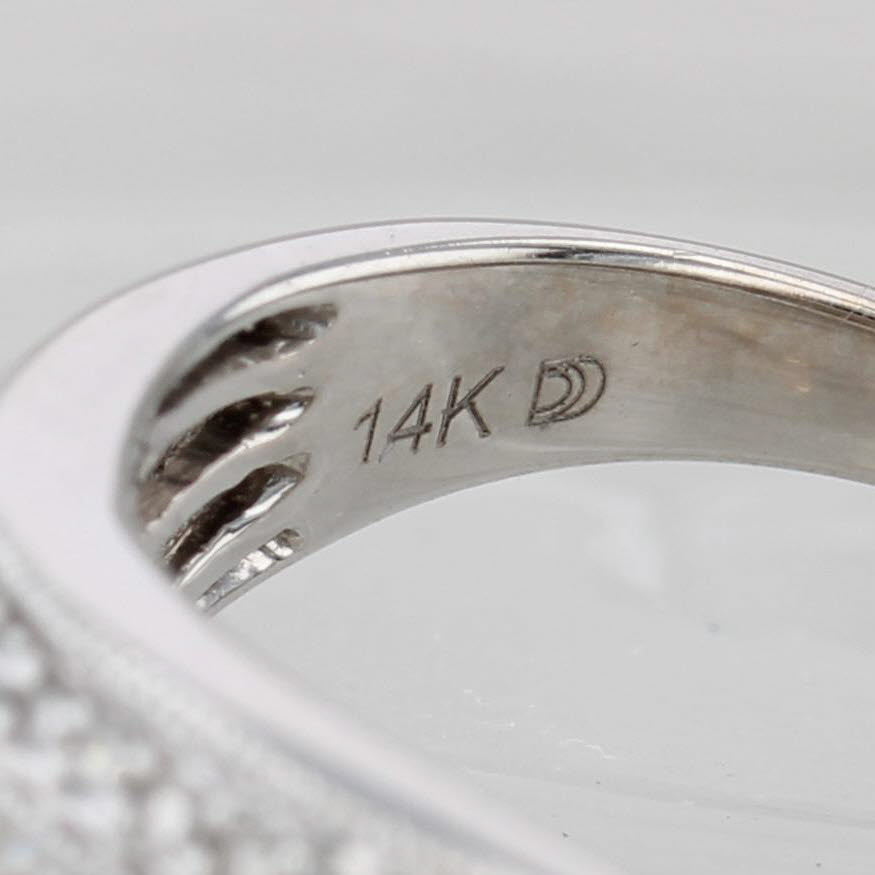 1.56ctw Diamond Curved Channel Set Ring 14k White Gold Size 7.25