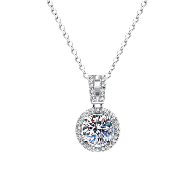 Minimalist Shiny Round Water Droplets Bow Knot Copper Plating Inlay Zircon Silver Plated Pendant Necklace Necklace Pendant