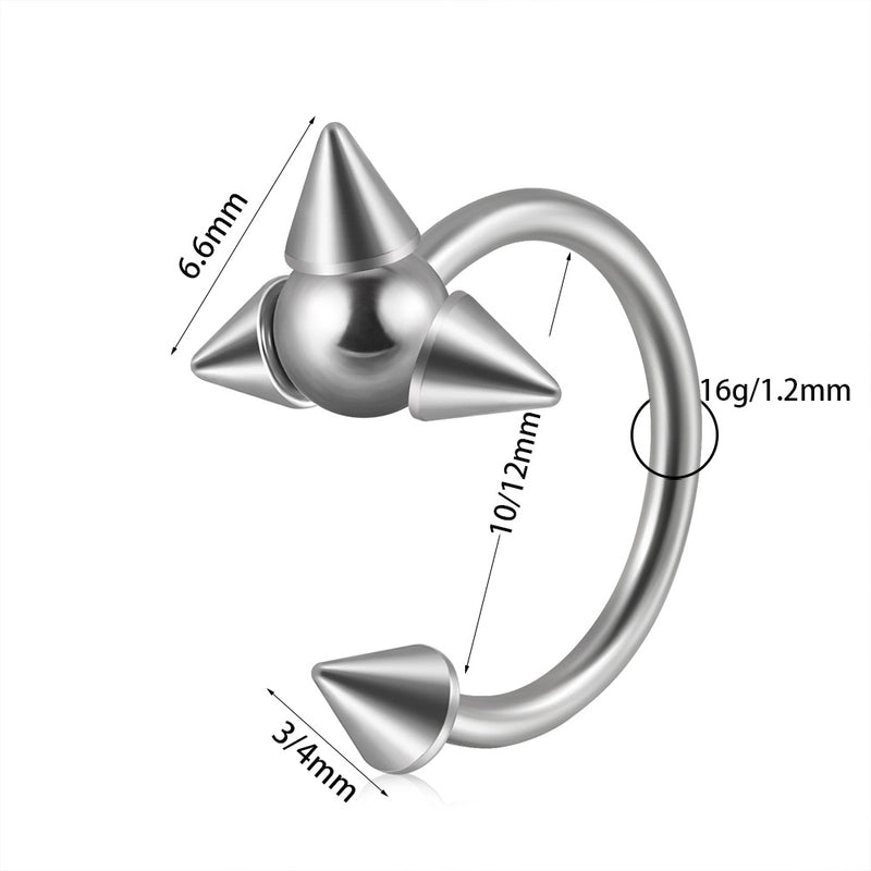 1 Piece Lip Rings Casual Minimalist Solid Color 304 Stainless Steel Plating