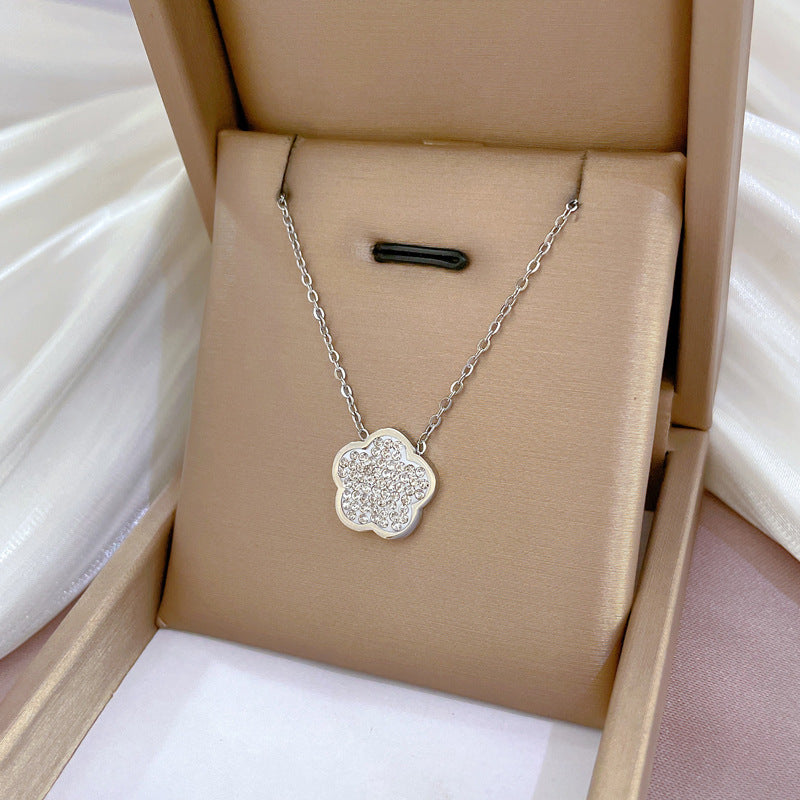 2 Pieces Cartoon Leaf Gourd Lily Of The Valley Geometric Titanium Steel Electroplating Necklaces