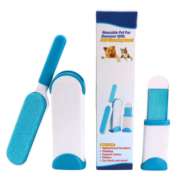 Reusable Pet fur Remover with self-cleaning base