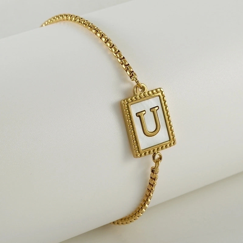 Fashion Letter 304 Stainless Steel Shell Stainless Steel Bracelets In Bulk