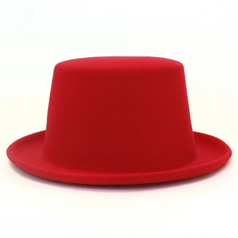 Autumn And Winter New Gentleman Hat Men's Black Felt Top Hat Stage Performance Catwalk Show Magician High Top Woolen Hat