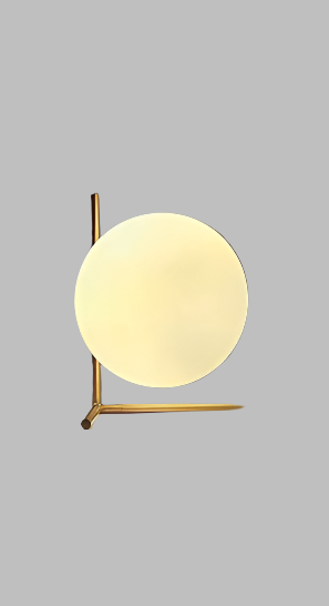 Modern Globe Table Lamp with Brass Stand