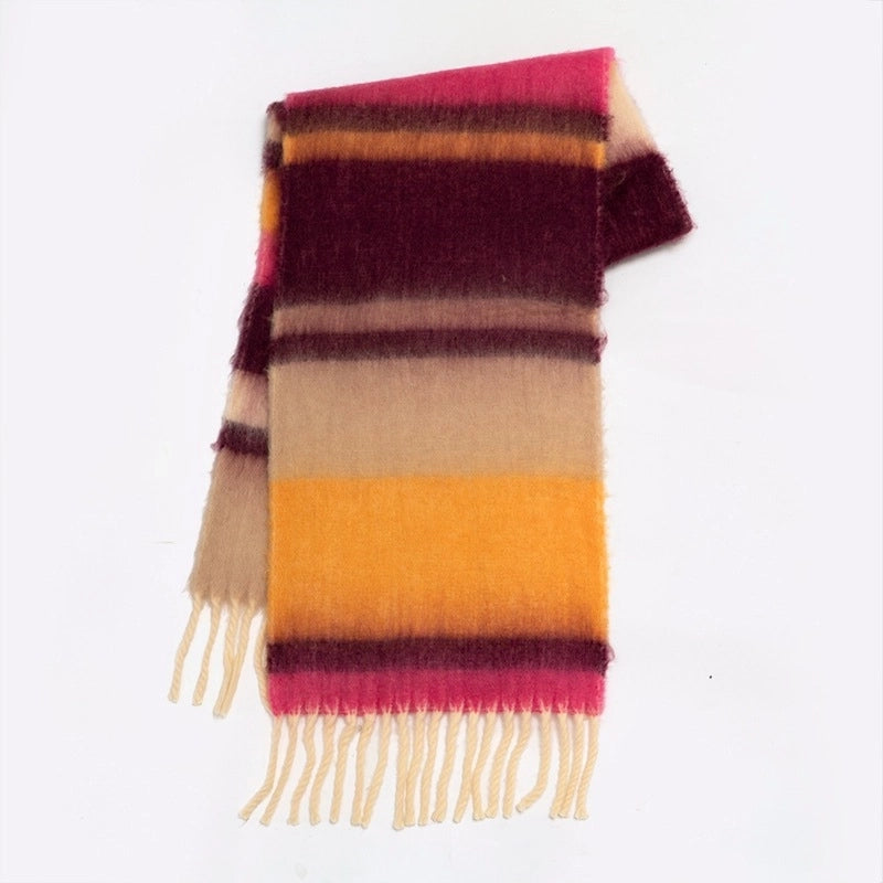 Women's Preppy Style Color Block Acrylic Printing Scarf