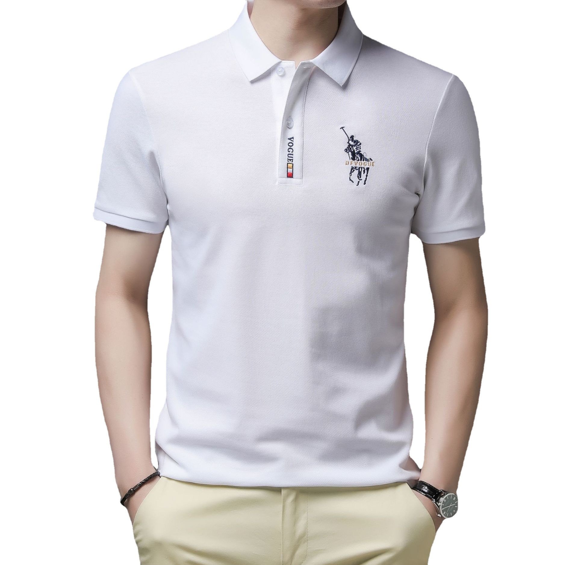 🔥Men's Business Casual Embroidered Lapel Short Sleeve Polo Shirt🔥