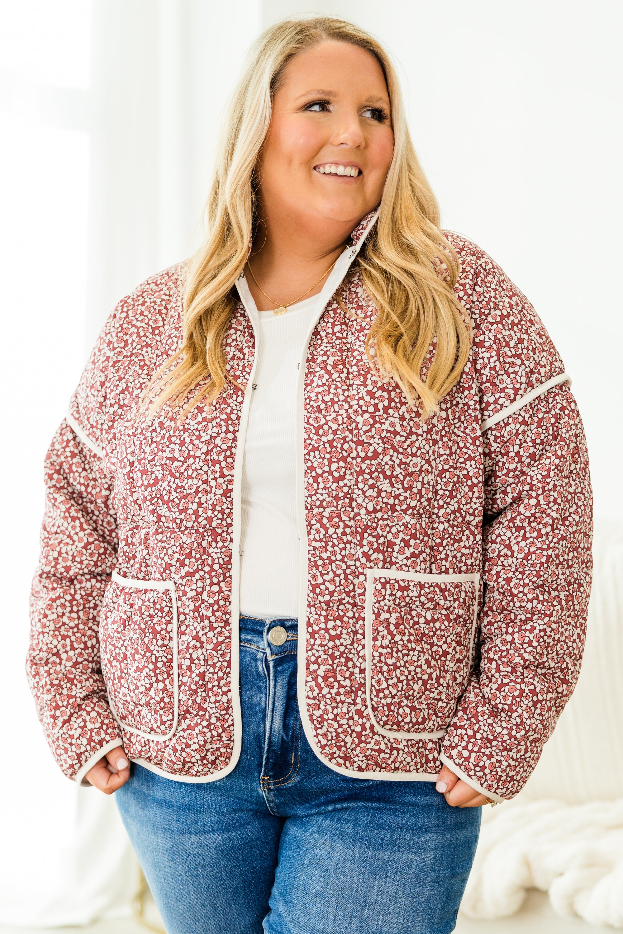 Cozy Meadow Jacket. Maroon