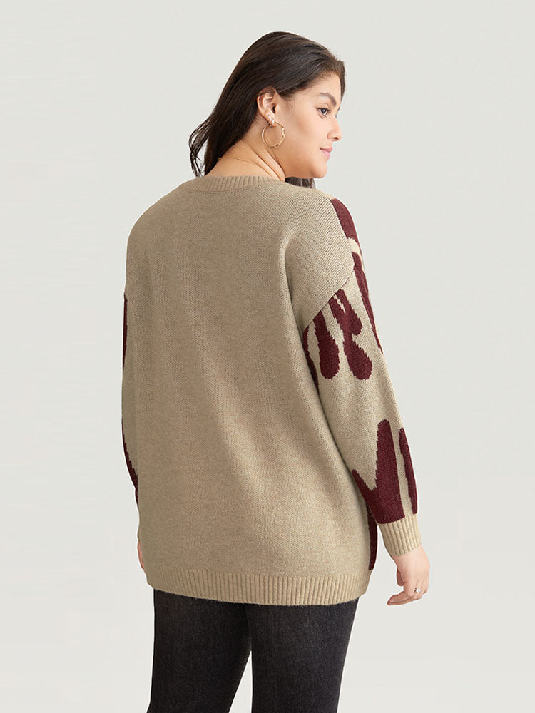 Supersoft Essentials Asymmetrical Colorblock Jacquard Pullover