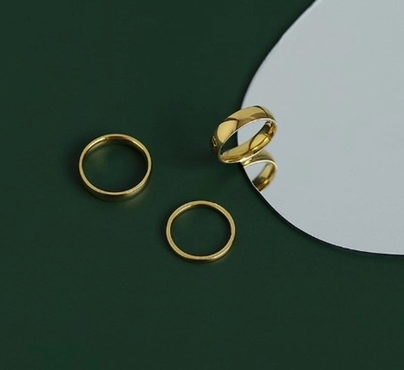 Minimalist Solid Color Titanium Steel Plating Rings 1 Piece