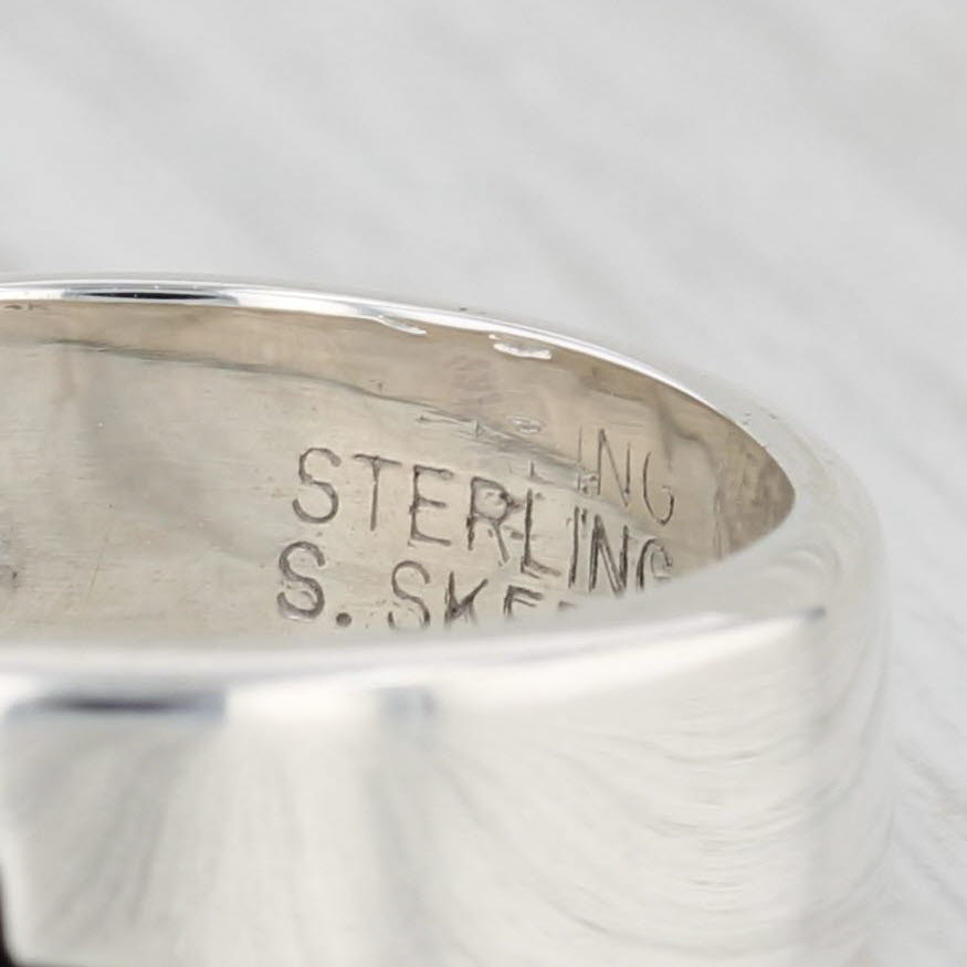 Waves Pattern Band Ring Sterling Silver 14k Gold Size 6.75 S Skeets Nautical