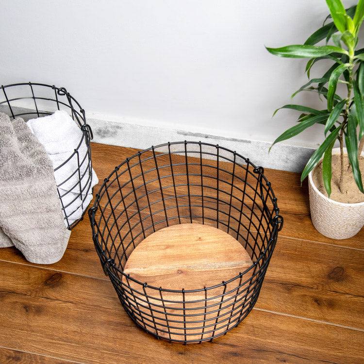 Metal Storage Baskets. Set of 2 - Black