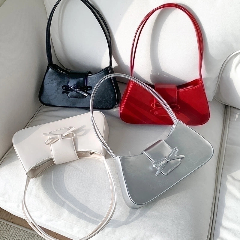 Women's Medium Pu Leather Solid Color Basic Zipper Underarm Bag