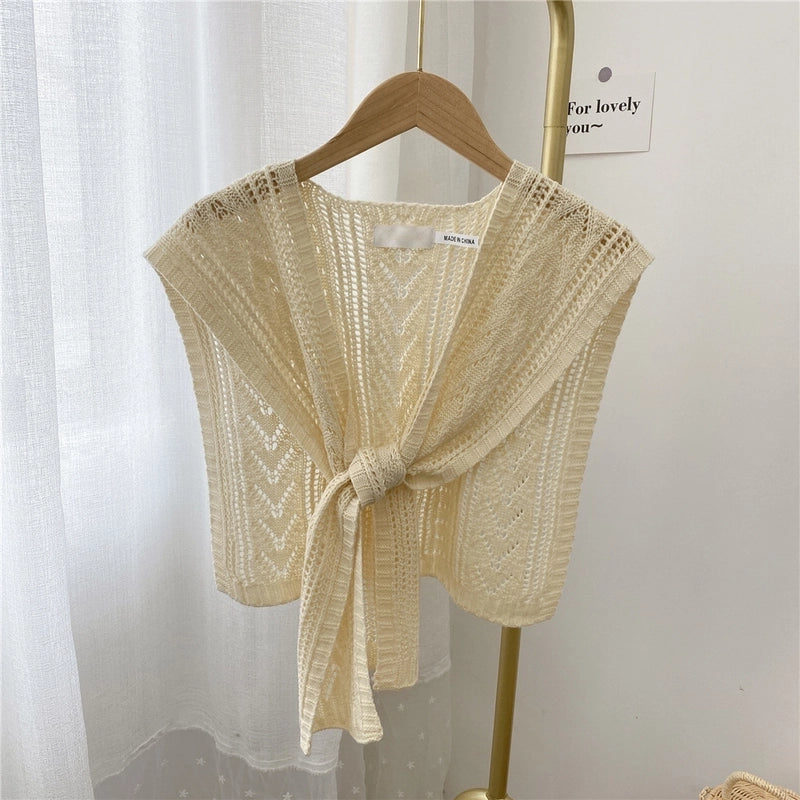 Women's Sweet Solid Color Knit Shawl
