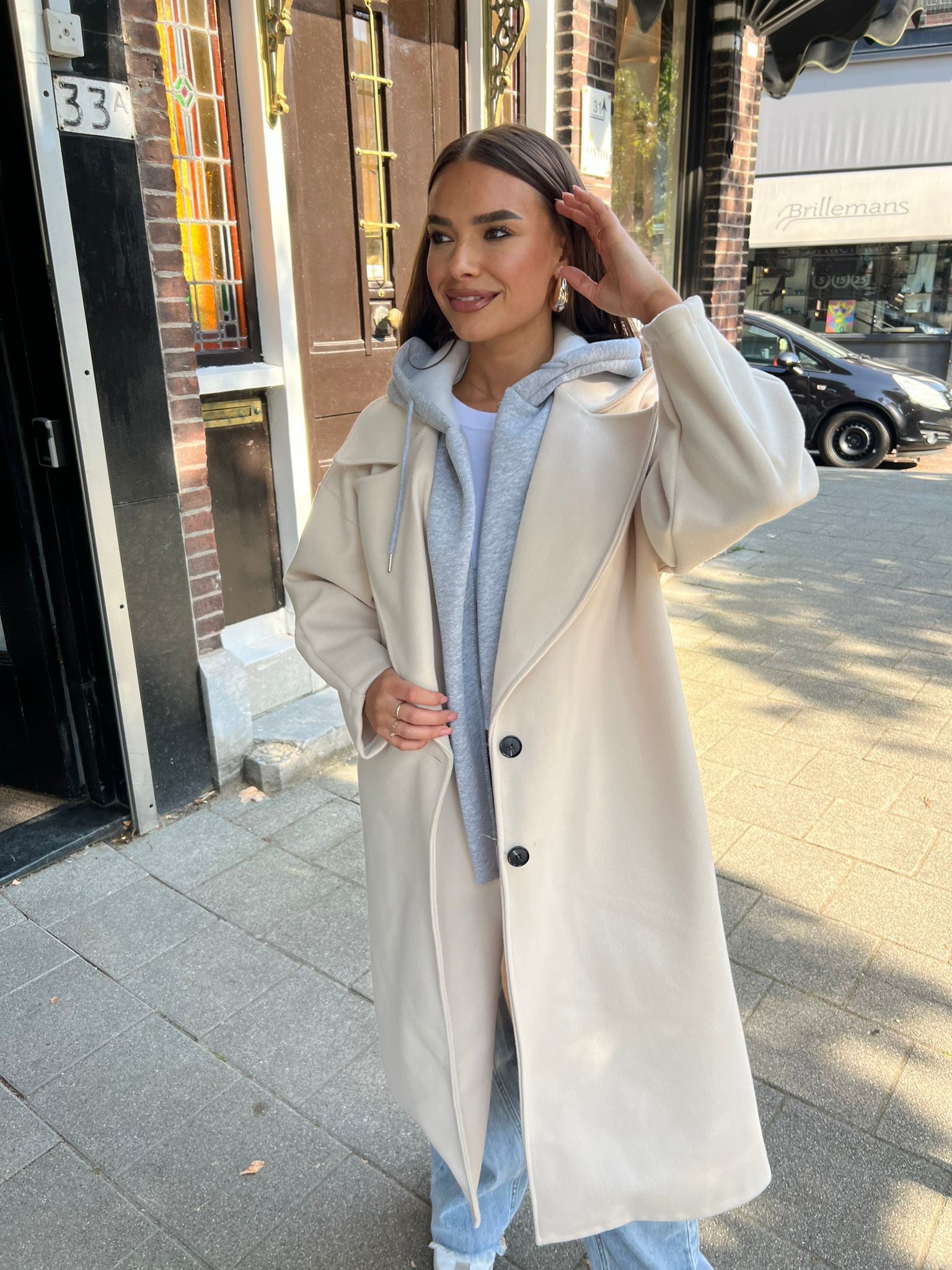 Trenchcoat Hoodie Ecru