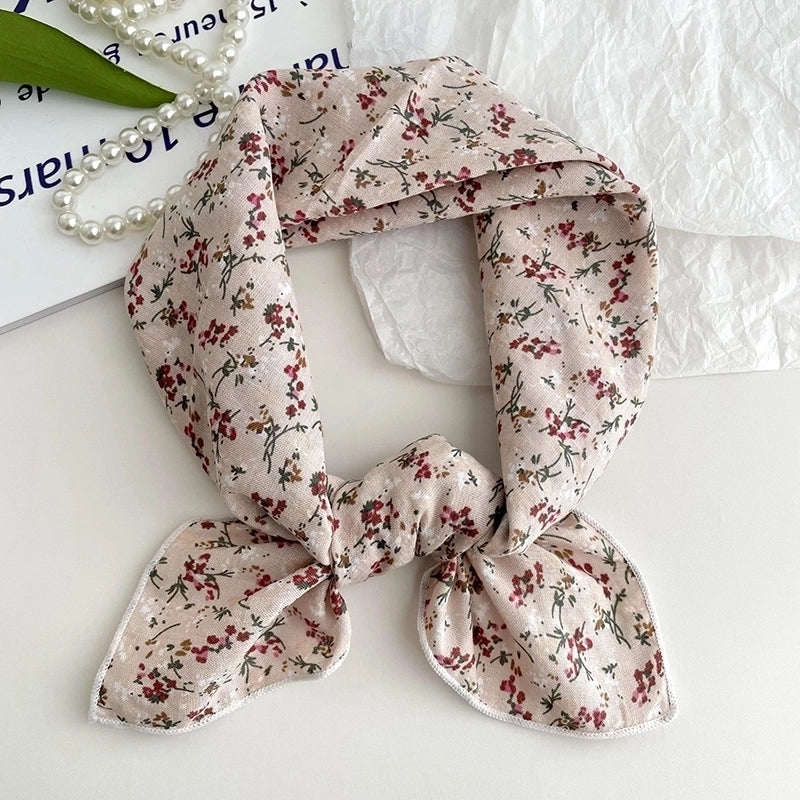 Women's Sweet Minimalist Color Block Cotton And Linen Printing Scarf