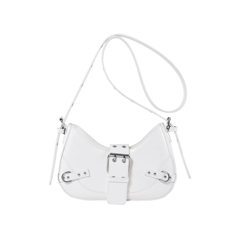 Women's Medium Pu Leather Solid Color Streetwear Pillow Shape Zipper Crossbody Bag