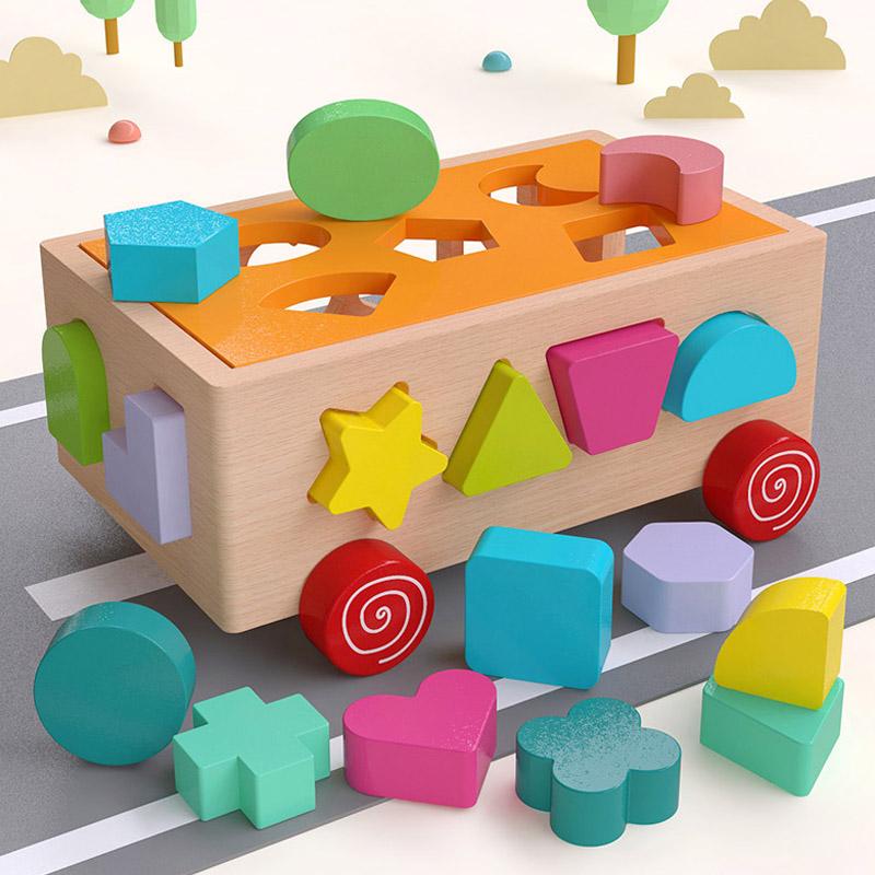 17 hole building block car toy