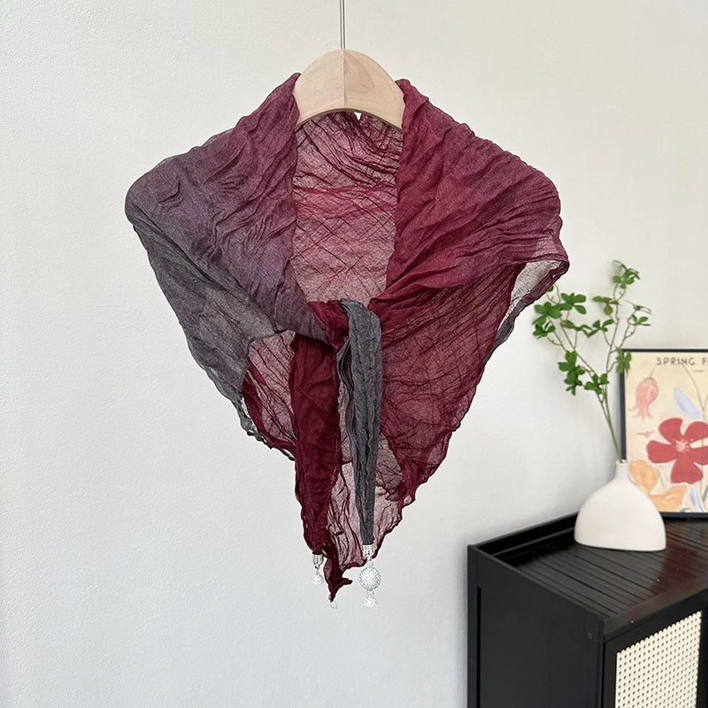 Women's Cute Sweet Color Block Polyester Printing Shawl