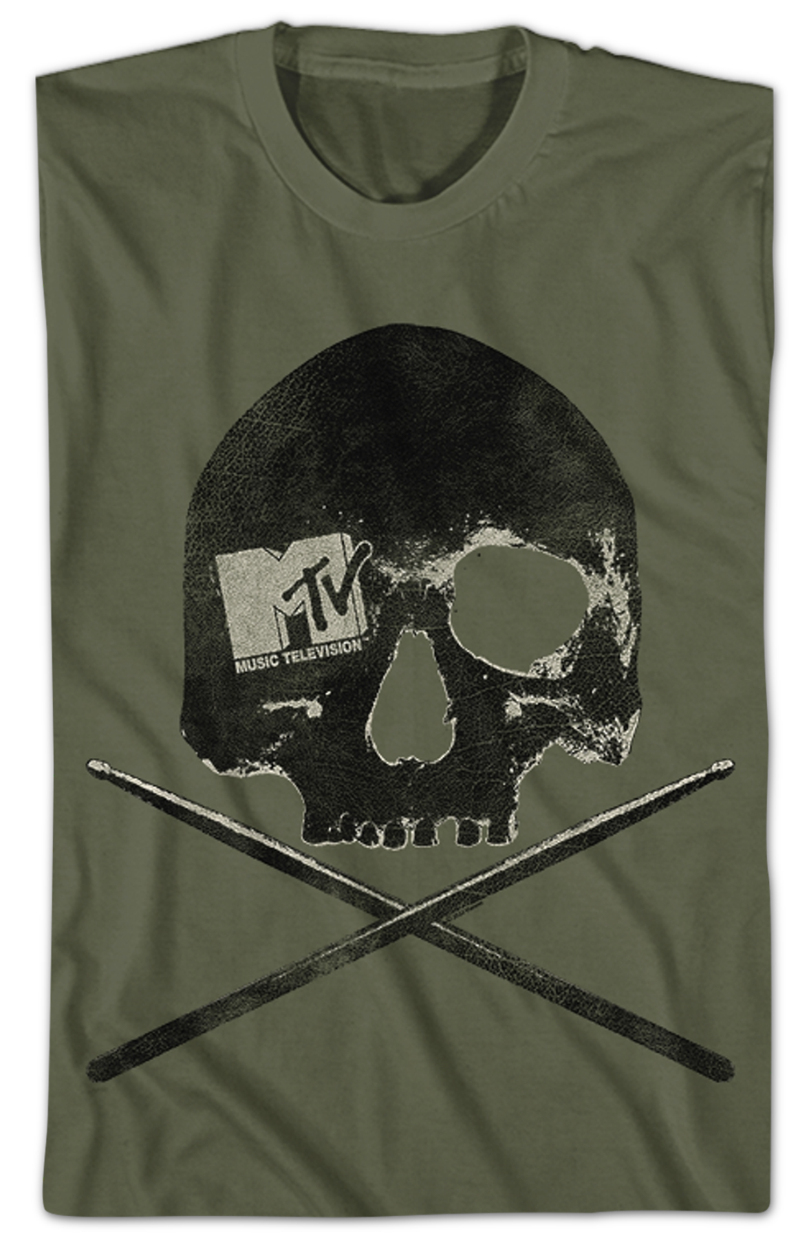 Skull And Drum Sticks MTV Shirt